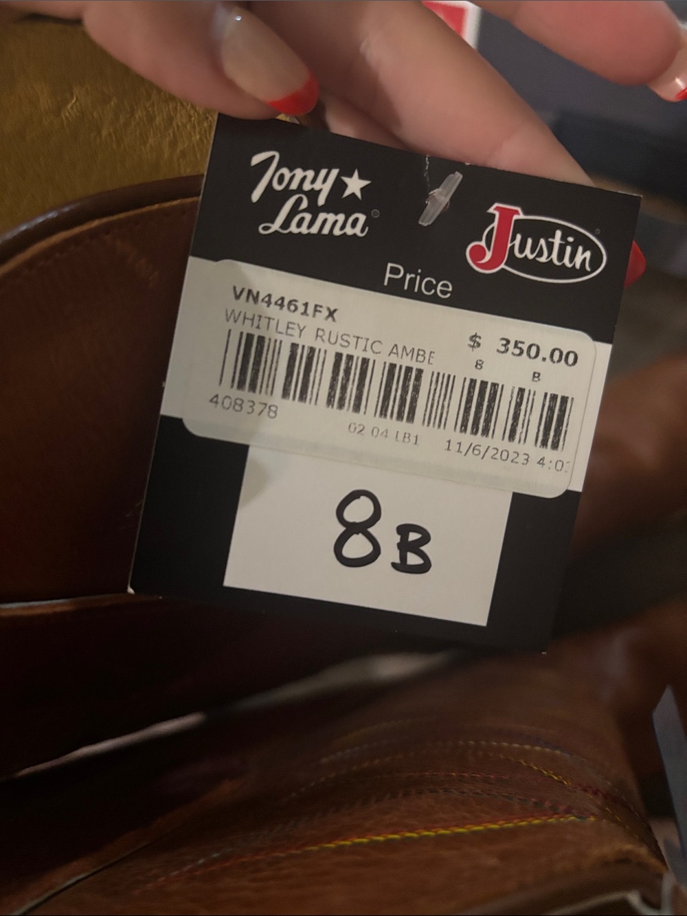 Justin Boots Brown Western Tall Leather Cowboy Boots - Picture 6 of 8